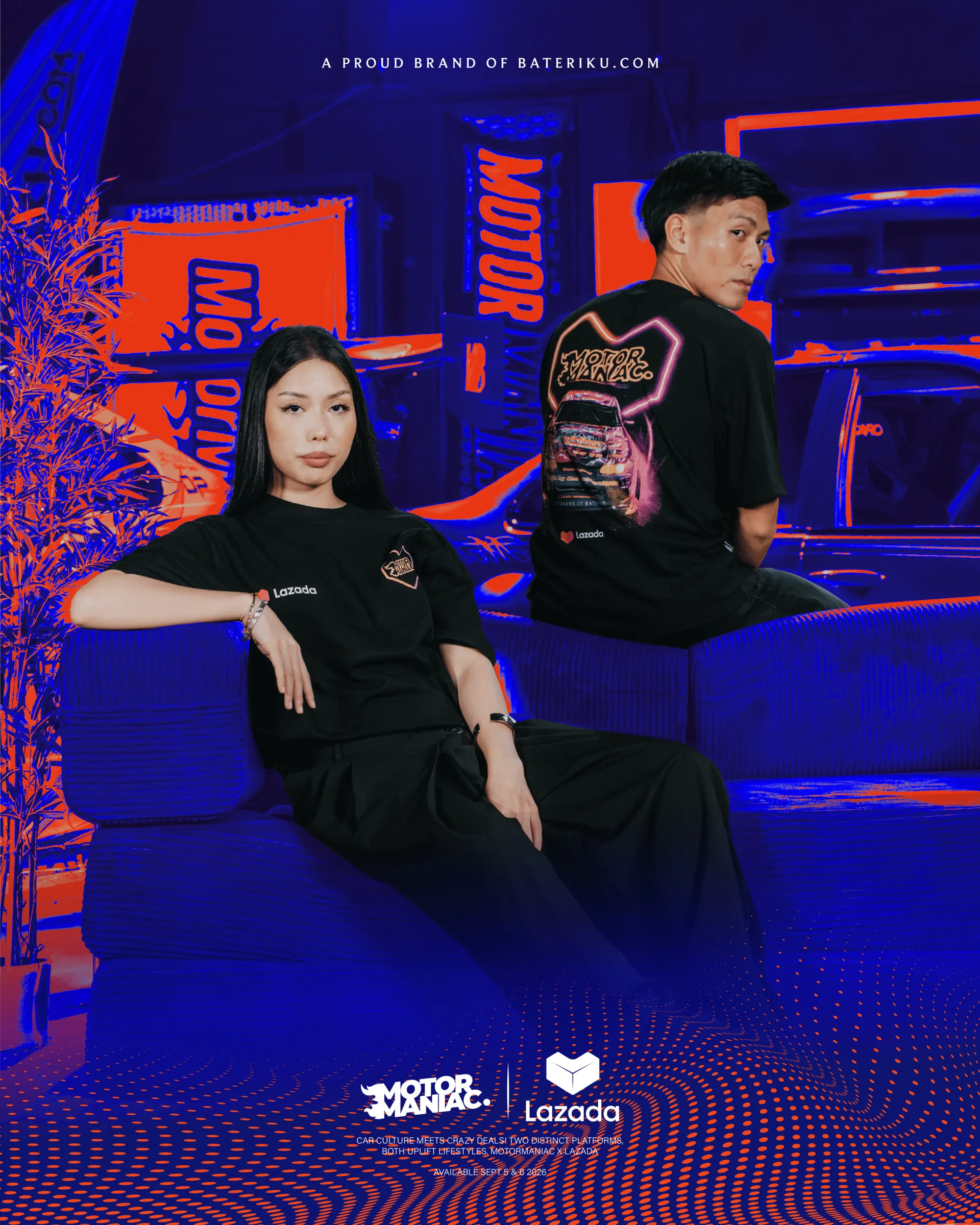 Motormaniac X Lazada Official T-Shirt, Black